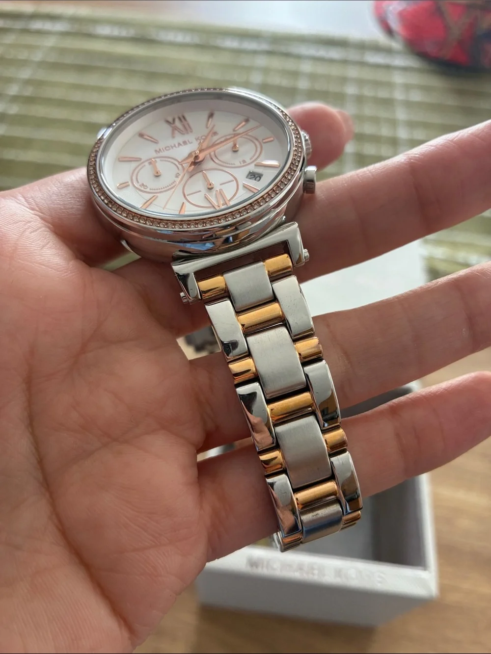 Michael Kors Rose Gold and Silver Ladies Chronograph Watch